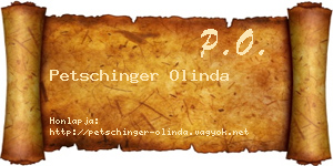 Petschinger Olinda névjegykártya